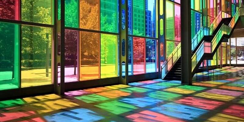 شیشه رنگی درپنجره دوجداره